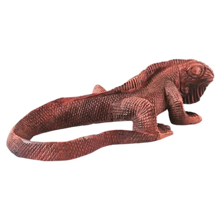 Drewniana figura, iguana rzeźba, rękodzieło, drewno egzotyczne Indonezja 40 cm