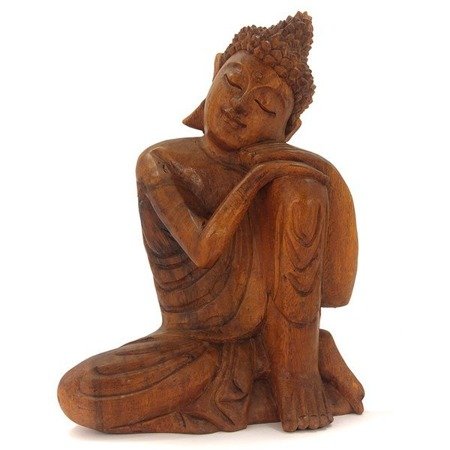 Drewniana figurka śpiący Budda (Buddha, drewno egzotyczne) 30 cm 