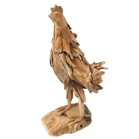 Drewniana kura figura, rzeźba, drewno teak, tekowe 60 cm Indonezja
