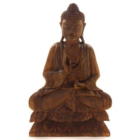 Duża, drewniana figura Buddy (Budda, Buddha, Indonezja) 80 cm 