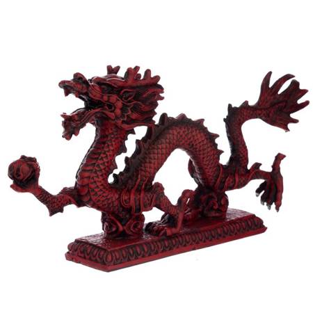 Figura chiński smok, czerwony 34cm