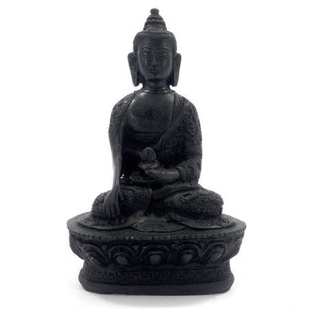 Figurka Budda 16cm czarna (medytacja, ozdoba, Indonezja) 