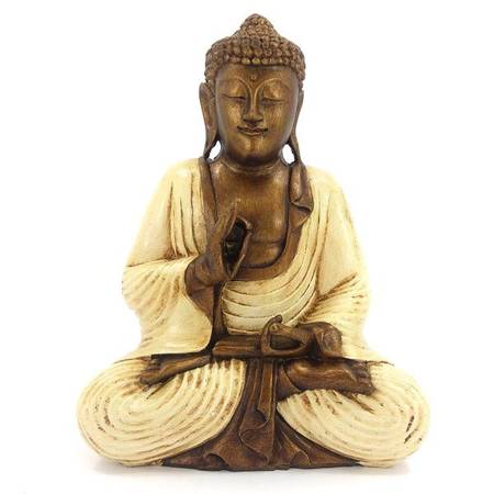Figurka Budda Buddha kremowa szata 30cm Indie