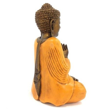 Figurka Budda Buddha pomarańczowa szata 31cm Indie