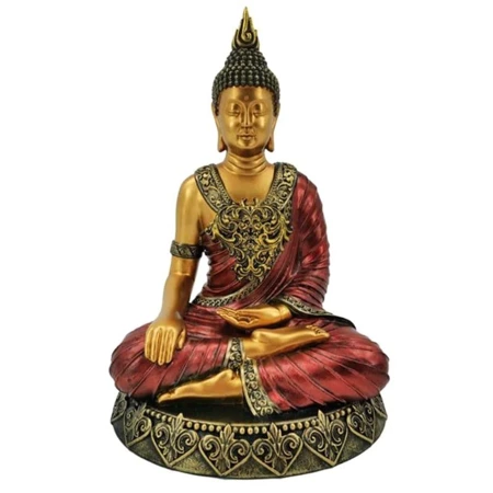 Figurka Budda bordowa szata 30cm, medytacja, dekoracja Tajlandia