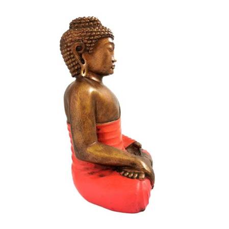 Figurka Budda czerwona szata (30cm, Indie, medytacja, dekoracja)