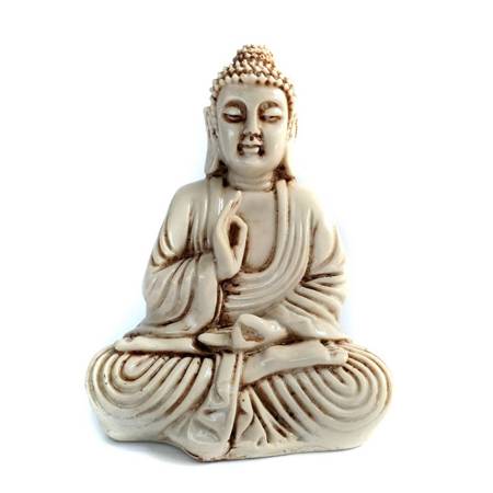 Figurka Budda dekoracja medytacja Indonezja ecru 20 cm