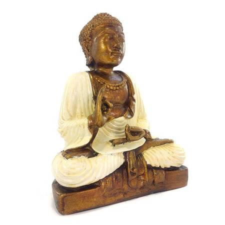 Figurka Budda kremowa szata 20cm (Indie, medytacja, dekoracja)