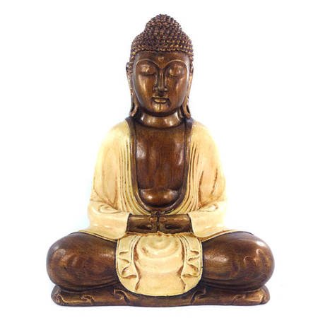 Figurka Budda kremowa szata (30cm Indie, dekoracja Buddha)