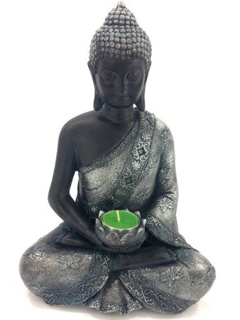 Figurka Budda siedzący z podstawką na t-light