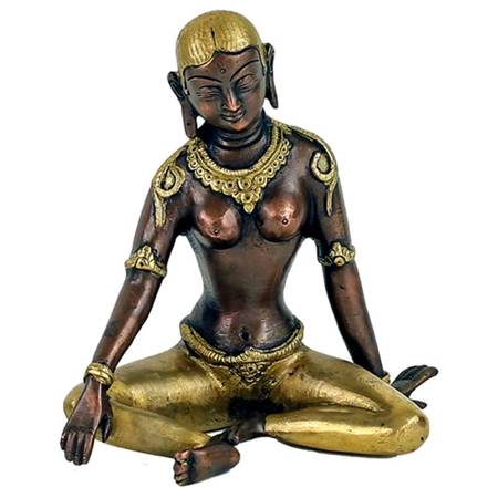 Figurka Parvati, mosiądz (posąg, ozdoba orientalna)