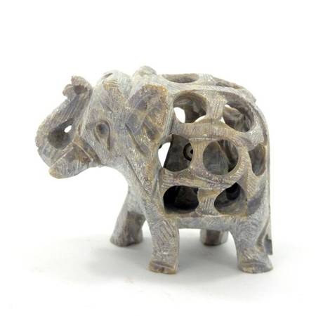 Figurka kamienna słoń, Indie (słonik) 4 cm 