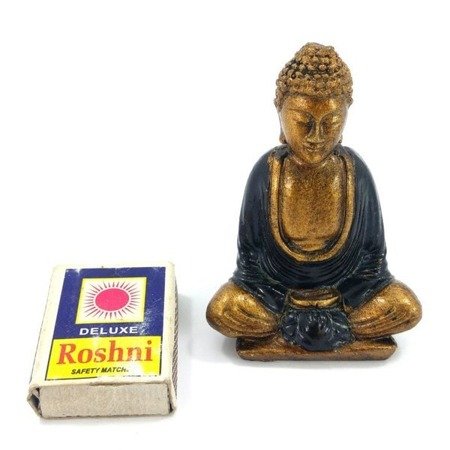 Figurka medytującego Buddy granatowa (Budda, Buddha), 8 cm 