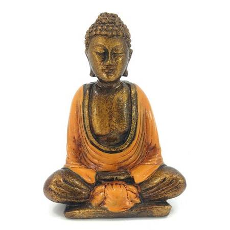 Figurka medytującego Buddy pomarańczowa (Budda, Buddha), 8cm 