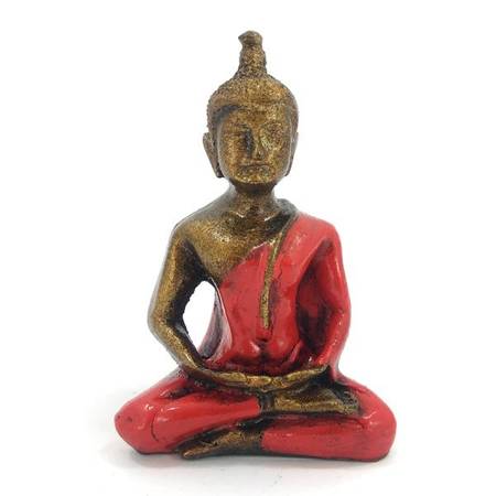 Figurka medytującego Buddy w czerwonej szacie (Budda, Buddha) 8 cm 