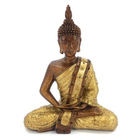 Figurka medytującego Buddy w złotej szacie (Budda, Buddha) 28 cm