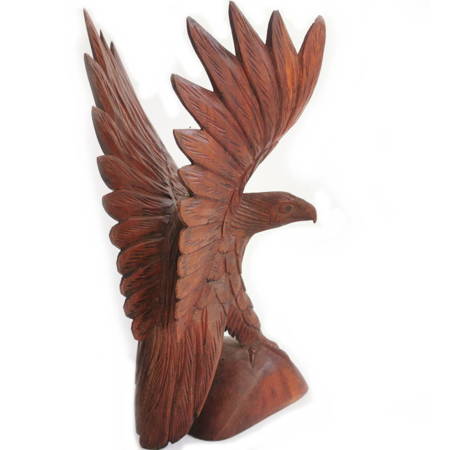 Figurka orzeł, drewno brąz 30cm (rękodzieło, rzeźba)
