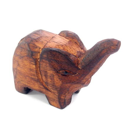Figurka słonik (ciemny brąz, Indonezja, słoń, drewniana)