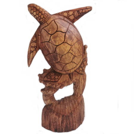 Figurka żółw, drewno brąz 50cm (drewniana, rękodzieło)