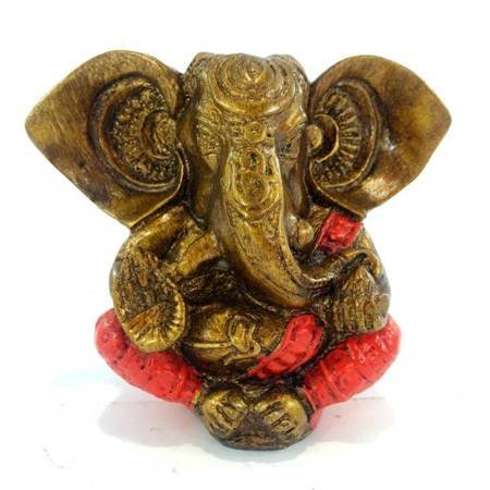 Ganesha figurka czerwony (Ganesh,12 cm, Indonezja, słoń, dekoracja)