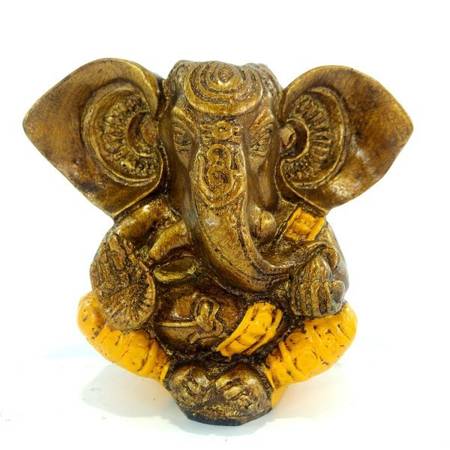 Ganesha figurka pomarańczowy (Ganesh,12 cm, Indonezja, słoń, dekoracja)