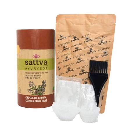 Henna Sattva czekoladowy brąz, naturalna ziołowa (farba do włosów 150G)