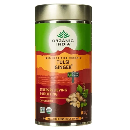 Herbata Tulsi imbirowa sypana, liściasta Organic India 100g