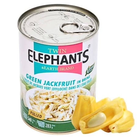 Jackfruit szarpany, chlebowiec, zielony, w zalewie, Twin Elephant 540g