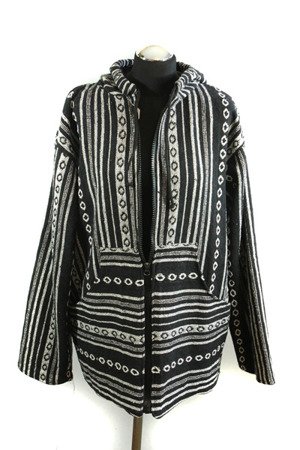 KURTKA OVERSIZE Z AZTECKIM, INDIAŃSKIM WZOREM UNISEX BOHO HIPPIE XL