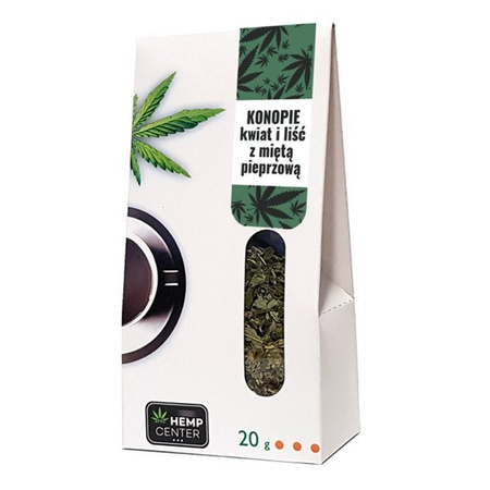 Konopie kwiaty i liście z miętą pieprzową,  20 g