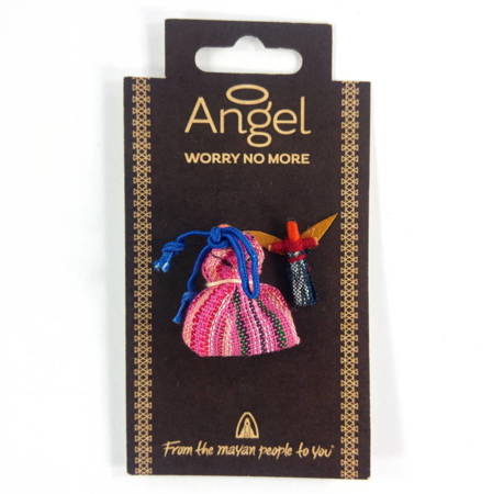 Laleczki worry dolls mini aniołki, zestaw 3szt (różowy, Gwatemala, 2cm)