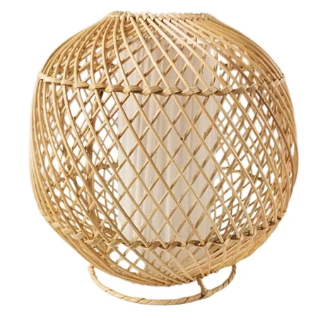 Lampa rattan stołowa, lampka nocna naturalna boho 30 cm