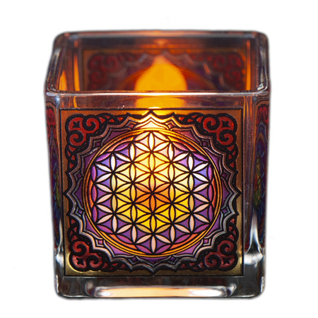 Lampion latarenka kwiat życia ozdobny świecznik tealight 