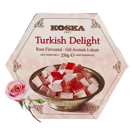 Lokum turecki przysmak róża słodycze Koska 250g