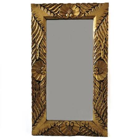 Lustro złote ramy (drewniane, duże, zdobione, 120x70x4cm)