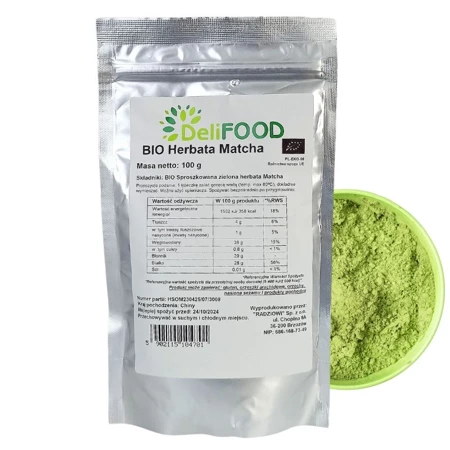 MATCHA BIO ORYGINALNA ZIELONA HERBATA SPROSZKOWANA 100G