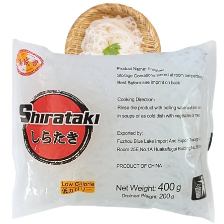 Makaron Shirataki Fine nitki, Konjac Konjak bez glutenu, bez tłuszczu 400g