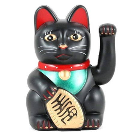 Maneki Neko japoński kot szczęścia i bogactwa (czarny)