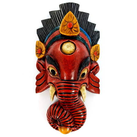 Maska Ganesha czerwony (Indie, drewno, rękodzieło)