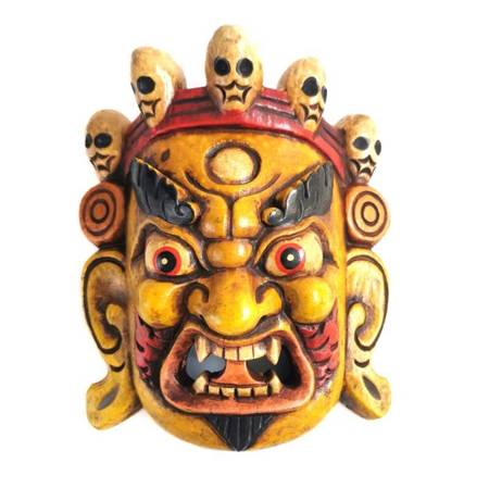 Maska Tybetańska Mahakala żółta 20cm