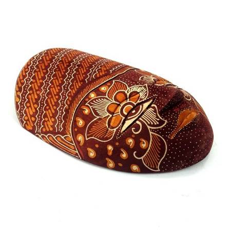 Maska batik bordowa (bali, rękodzieło, balsa) 22 cm