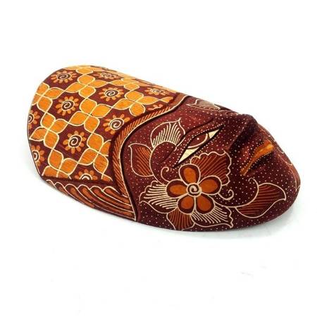 Maska batik brązowa gadka (bali, rękodzieło, balsa) 22cm