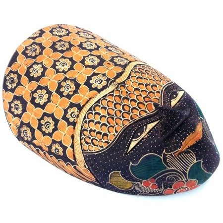 Maska batikowa pomarańczowa (bali, rękodzieło,drewno balsa) 30cm