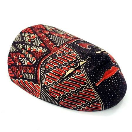 Maska granatowa batik  (bali, rękodzieło, balsa) 22 cm