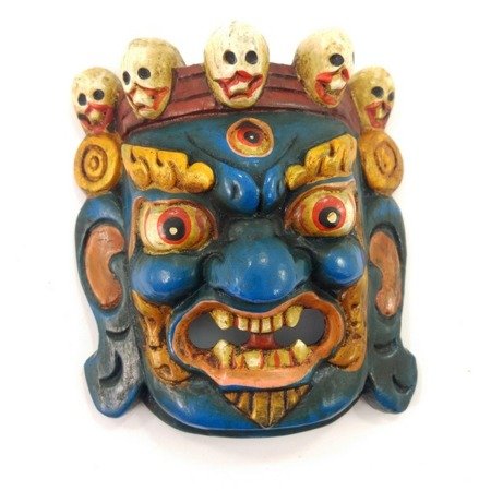 Maska mahakala, Tybet, niebieska (wys. 15 cm)