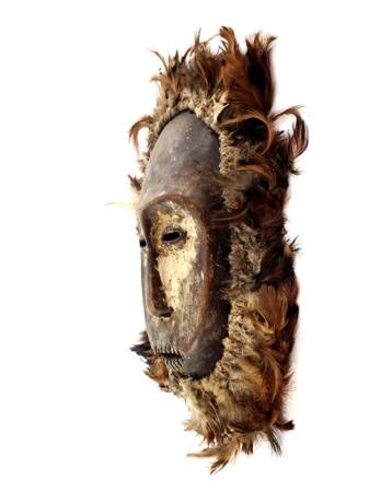 Maska plemienia Lega (Kongo, sztuka Afryki, drewno, rękodzieło)