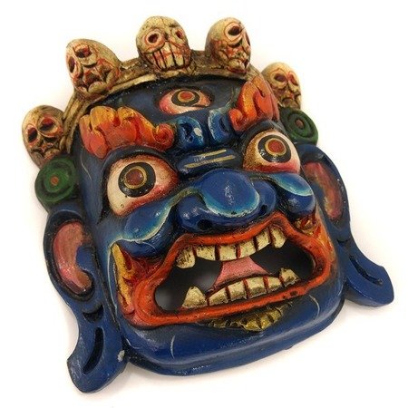 Maska tybetańska Mahakala niebieska  (Tybet)  21 cm 