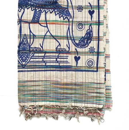 Mata z frędzlami dywanik batik słoń 100x200 cm
