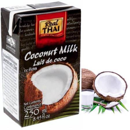Mleko kokosowe w kartonie naturalne 85% Real Thai 250ml