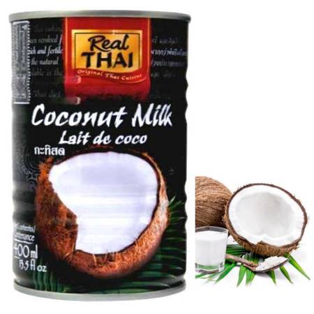 Mleko kokosowe w puszce naturalne 85%  Real Thai 400ml